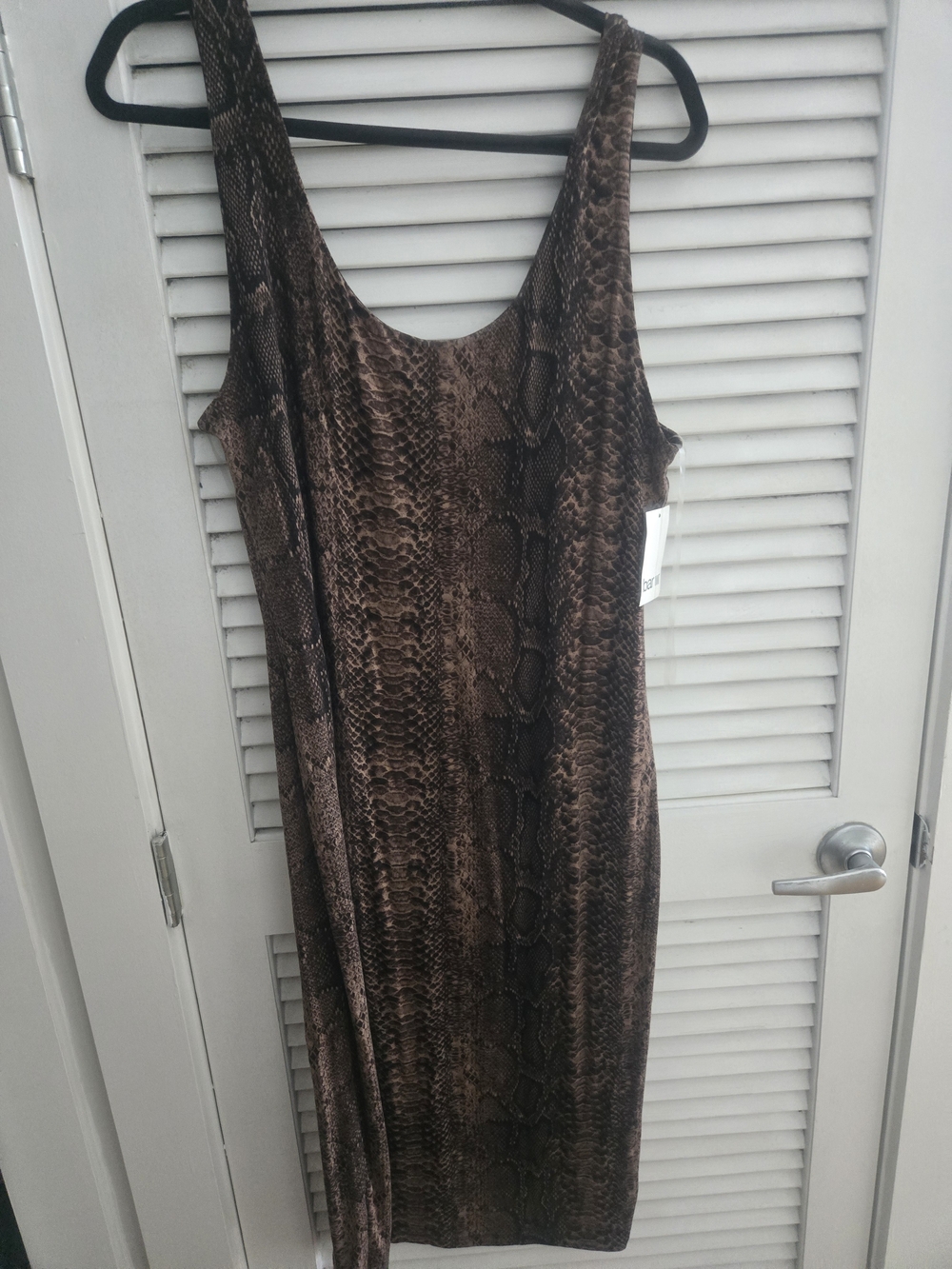 NWT Bar III Brown Snake-Print Midi Dress